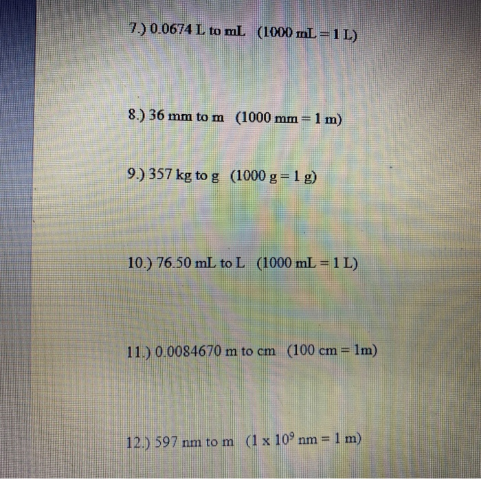 Solved Editing Density And Conversions Density D M V 1 A Chegg Com