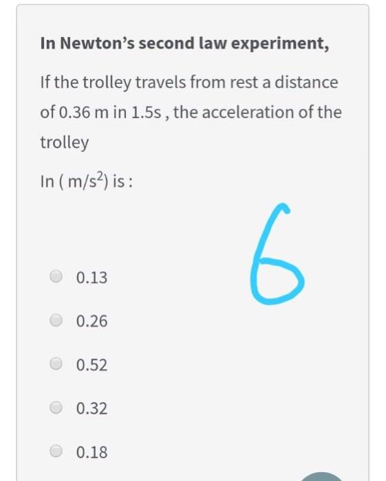 Solved In Newton's second law experiment, If the trolley | Chegg.com