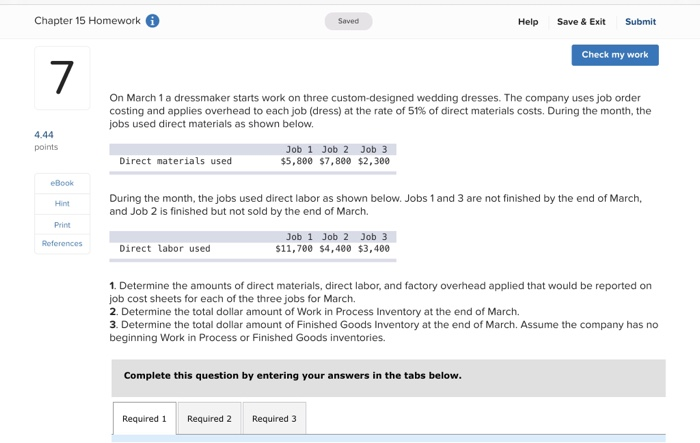 Solved Chapter 15 Homework i Saved Help Save & Exit Submit | Chegg.com