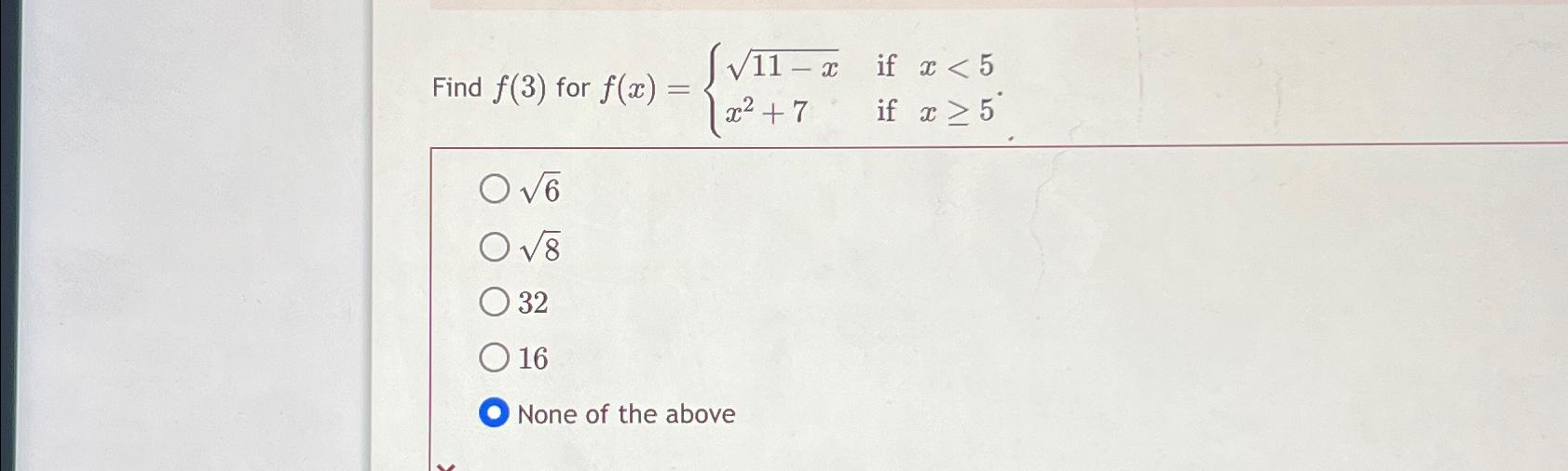 Solved Find f(3) ﻿for | Chegg.com