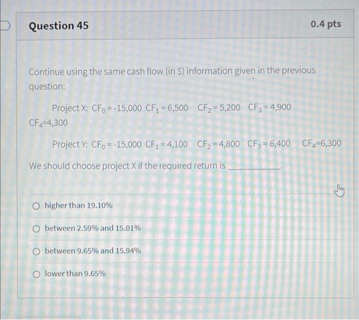 Solved Question 43 0.4 Pts Consider The Following Two | Chegg.com