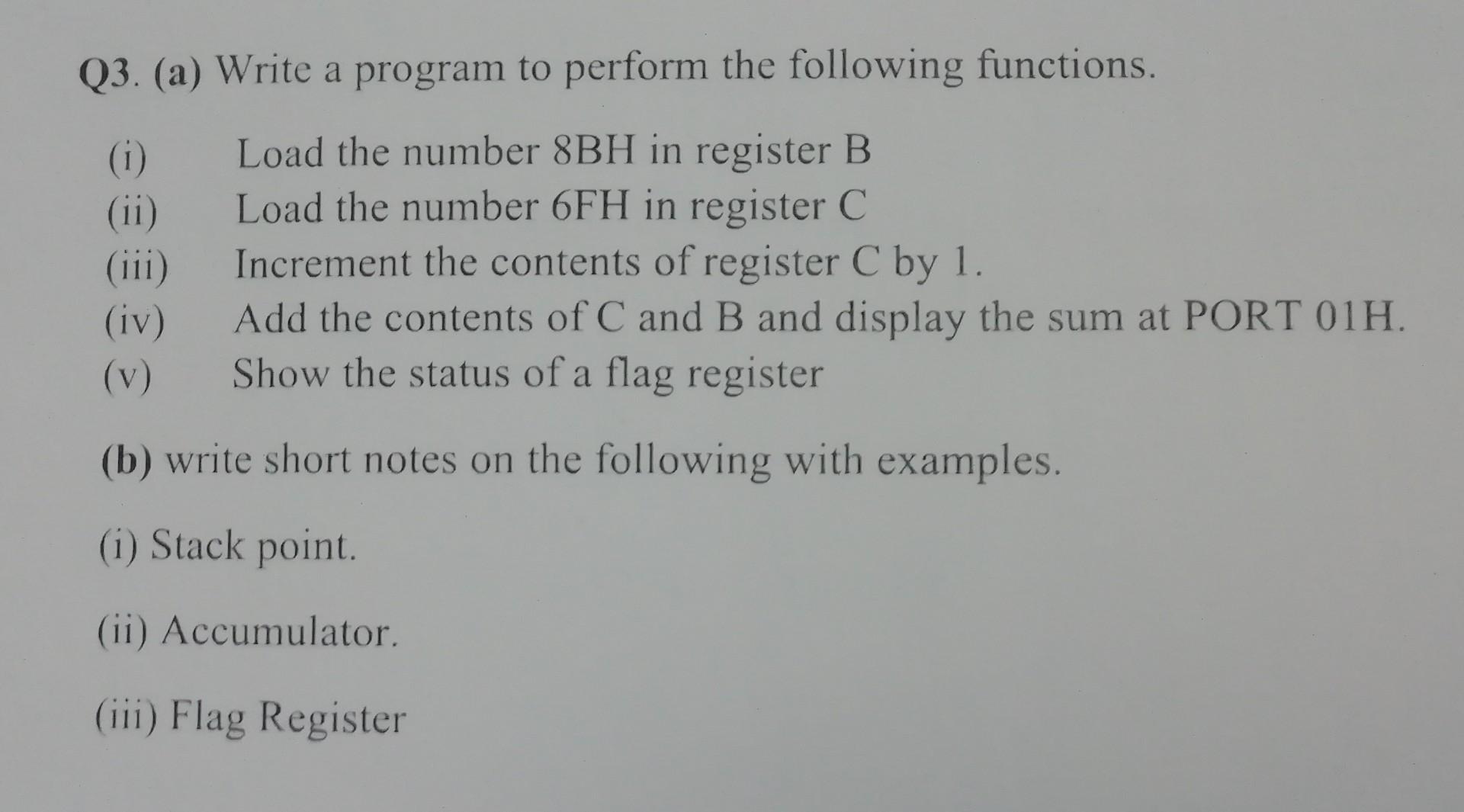 Solved Q3. (a) Write a program to perform the following | Chegg.com