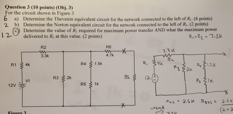 Solved Question 3 (10 points) (Obj. 3) For the circuit shown | Chegg.com