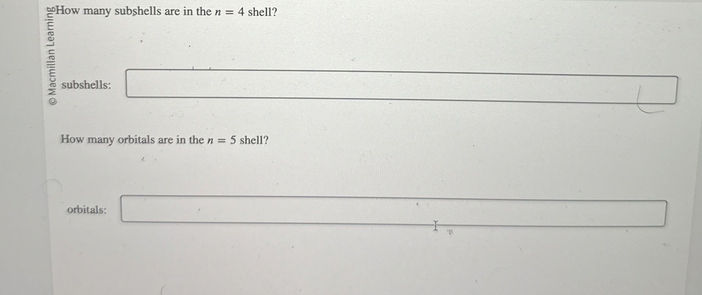 Solved subshellsHow many orbitals are in the n=5