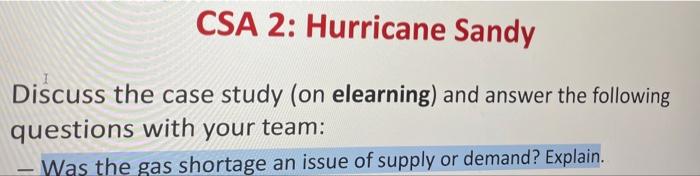 hurricane sandy case study quizlet