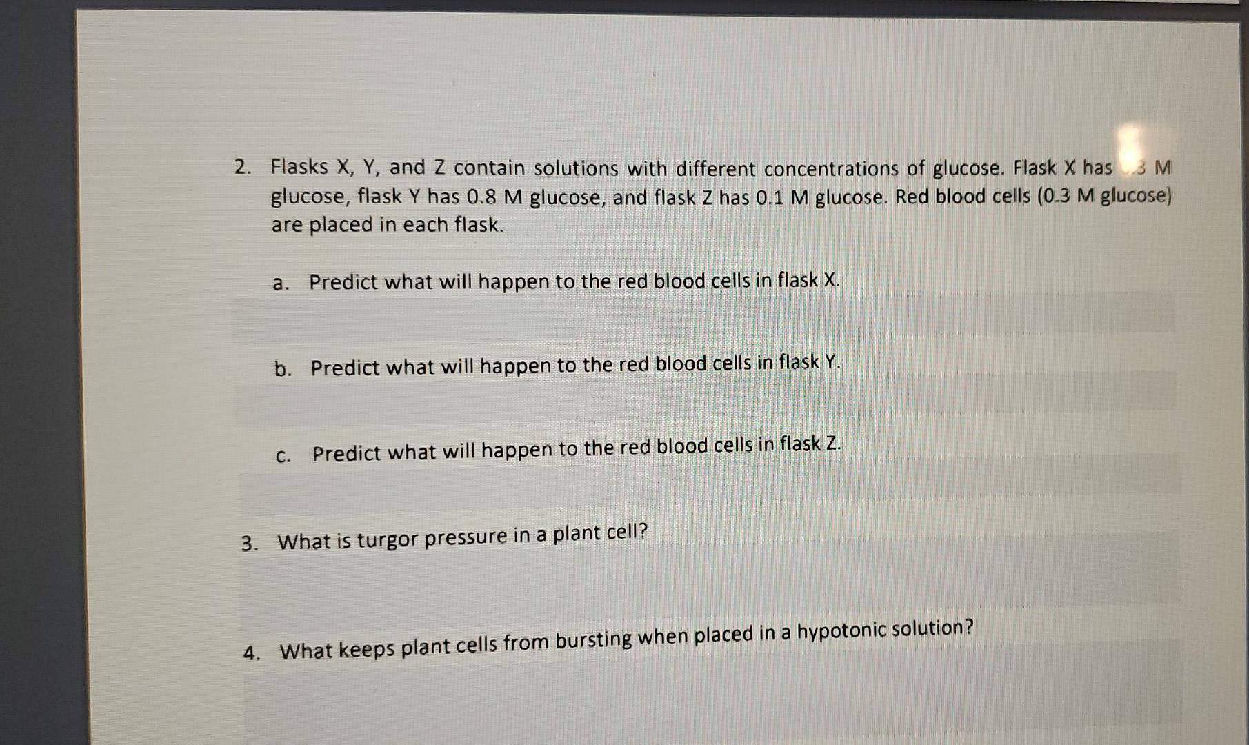 Solved 2. Flasks X, Y, and Z contain solutions with