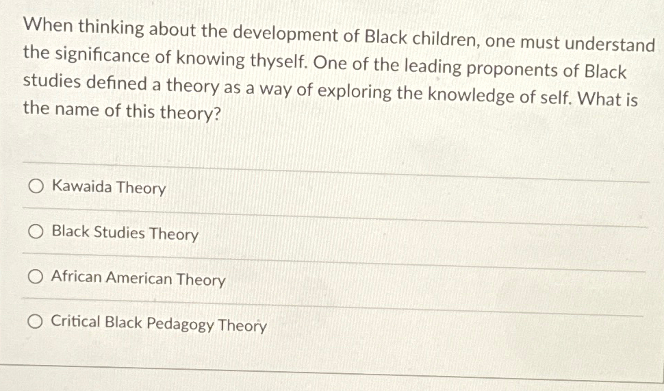 When thinking about the development of Black | Chegg.com