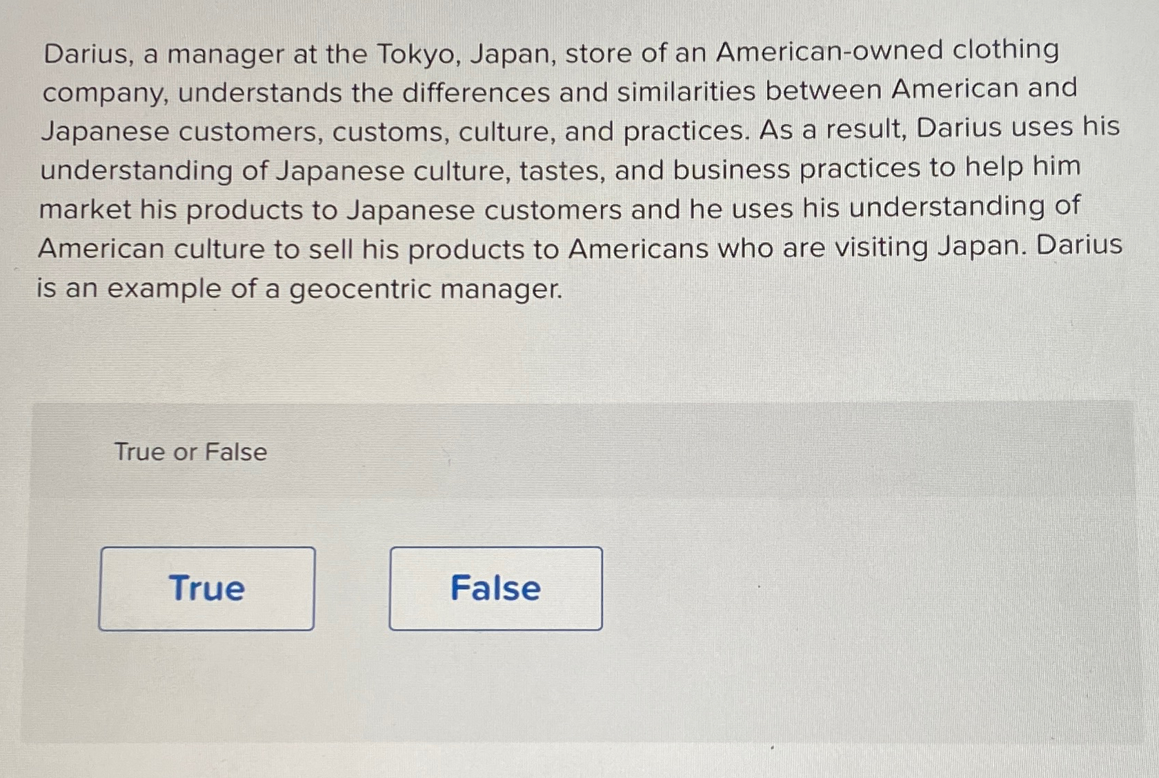 Solved Darius, a manager at the Tokyo, Japan, store of an