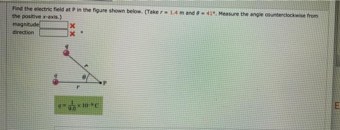 Solved Find the electric field at P in the figure shown | Chegg.com
