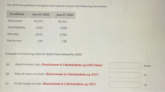 Solved The 2025 Annual Report International Contains The | Chegg.com