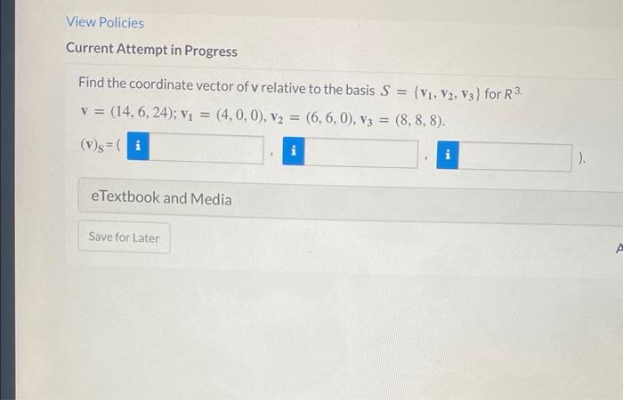 Solved Find the coordinate vector of v relative to the basis | Chegg.com
