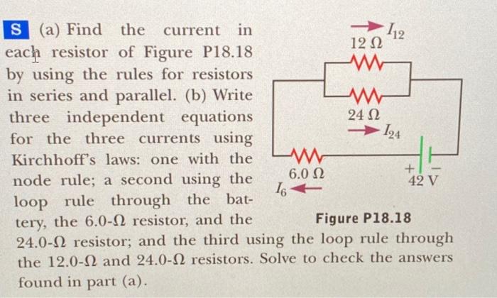 Solved S (a) Find the current in each resistor of Figure | Chegg.com