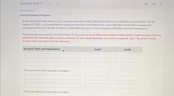 Solved At The End Of 2024 Blue Spruce Co Has Accounts Chegg Com   Image