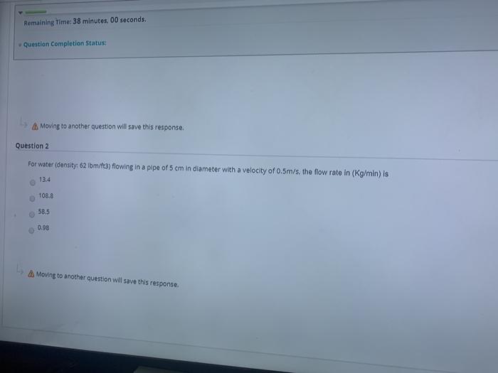 Solved Remaining Time: 38 minutes. 00 seconds. Question | Chegg.com