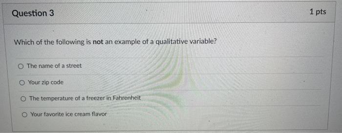 Solved Question 3 1 pts Which of the following is not an | Chegg.com