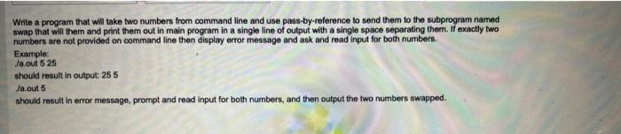 Solved Write a program that will take two numbers from | Chegg.com