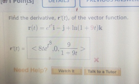 Solved Ae Ons Find The Derivative R T Of The Vector Fun Chegg Com