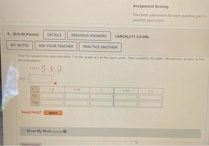 Solved Assignment Scoring Your best submission for each | Chegg.com