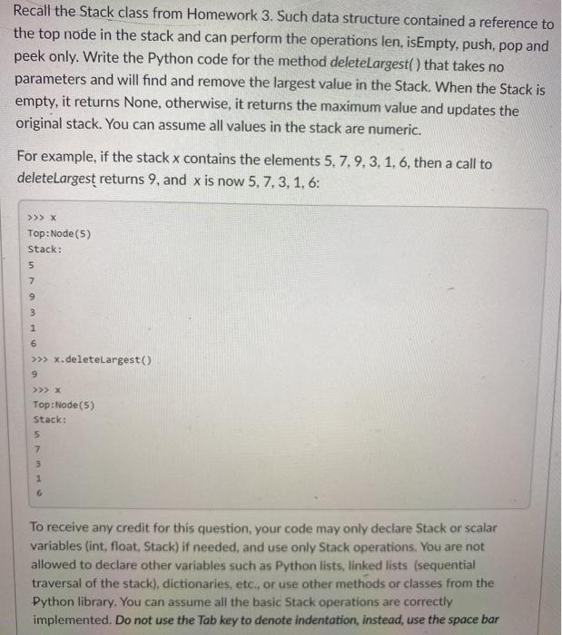 Solved Recall the Stack class from Homework 3. Such data | Chegg.com