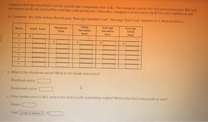 Solved Suppose that the total fixed cost for a particular | Chegg.com