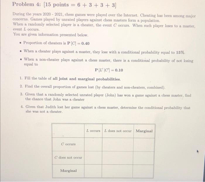 Solved Problem 4: [15 Points =6+3+3+3] During The Years 2020 | Chegg.com