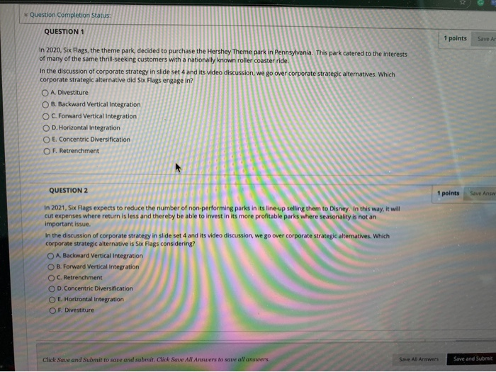 Solved Question Completion Status: QUESTION 1 1 points Save | Chegg.com