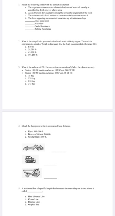 Solved 1. Match the following terms with the correct | Chegg.com