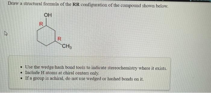 Solved Draw a structural formula of the RR configuration of | Chegg.com