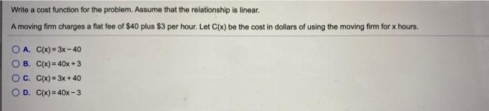 Solved Write a cost function for the problem. Assume that | Chegg.com