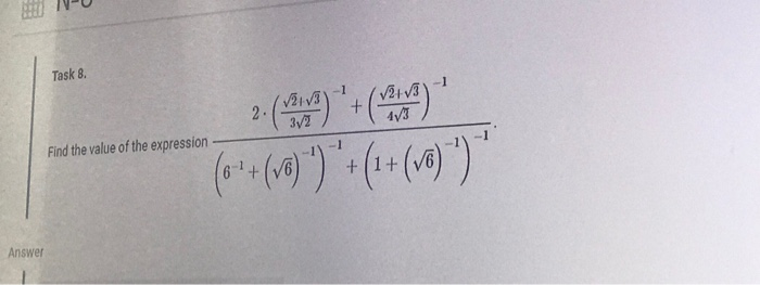 Solved Task 8. 1 Find the value of the expression 2. (a) '() | Chegg.com