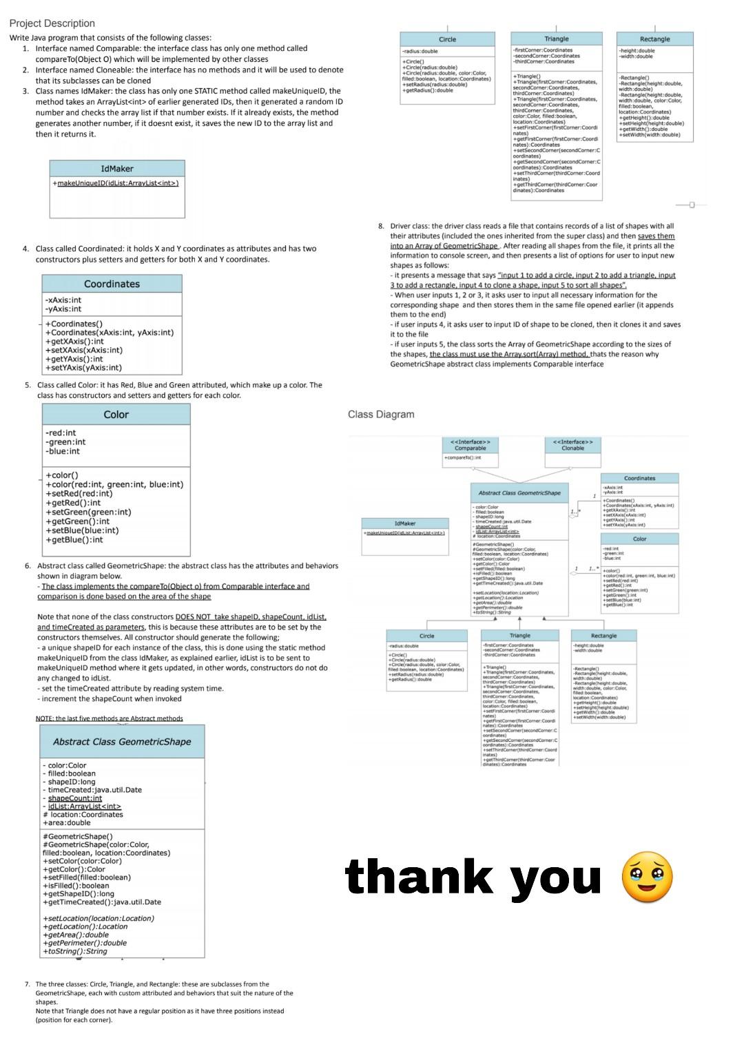 Solved Project Description Write Java program that consists | Chegg.com