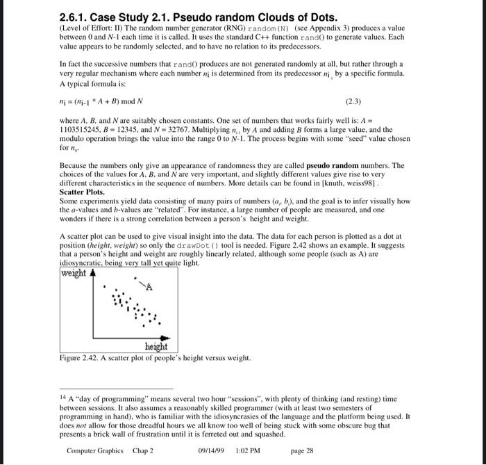 Solved 2.6.1. Case Study 2.1. Pseudo random Clouds of Dots. | Chegg.com