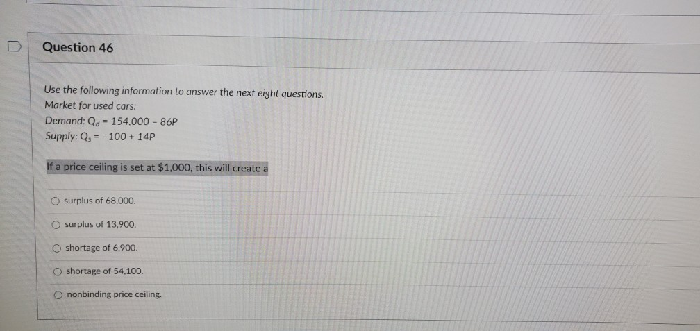 Solved D Question 42 Use the following graph to answer the | Chegg.com