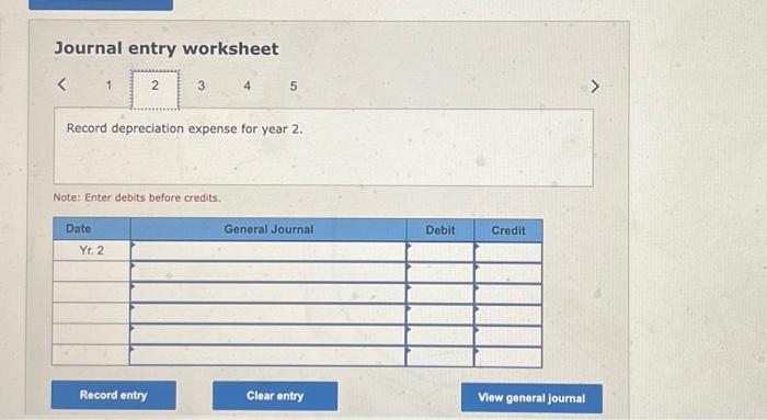 Solved Journal entry worksheet 5 Note: Enter debits before | Chegg.com