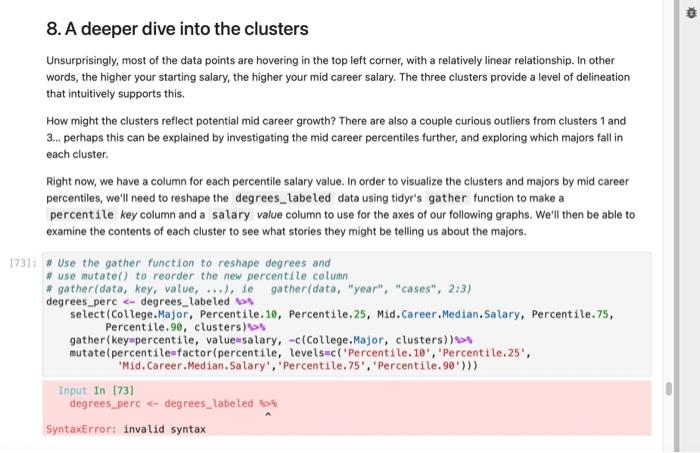 8. A deeper dive into the clusters Unsurprisingly, | Chegg.com