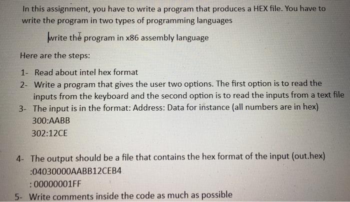 Solved In This Assignment, You Have To Write A Program That | Chegg.com