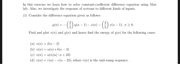 Constant Difference Problem Examples Solved In this exercise we learn how to solve | Chegg.com