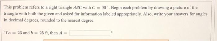 Solved This problem refers to a right triangle ABC with C = | Chegg.com