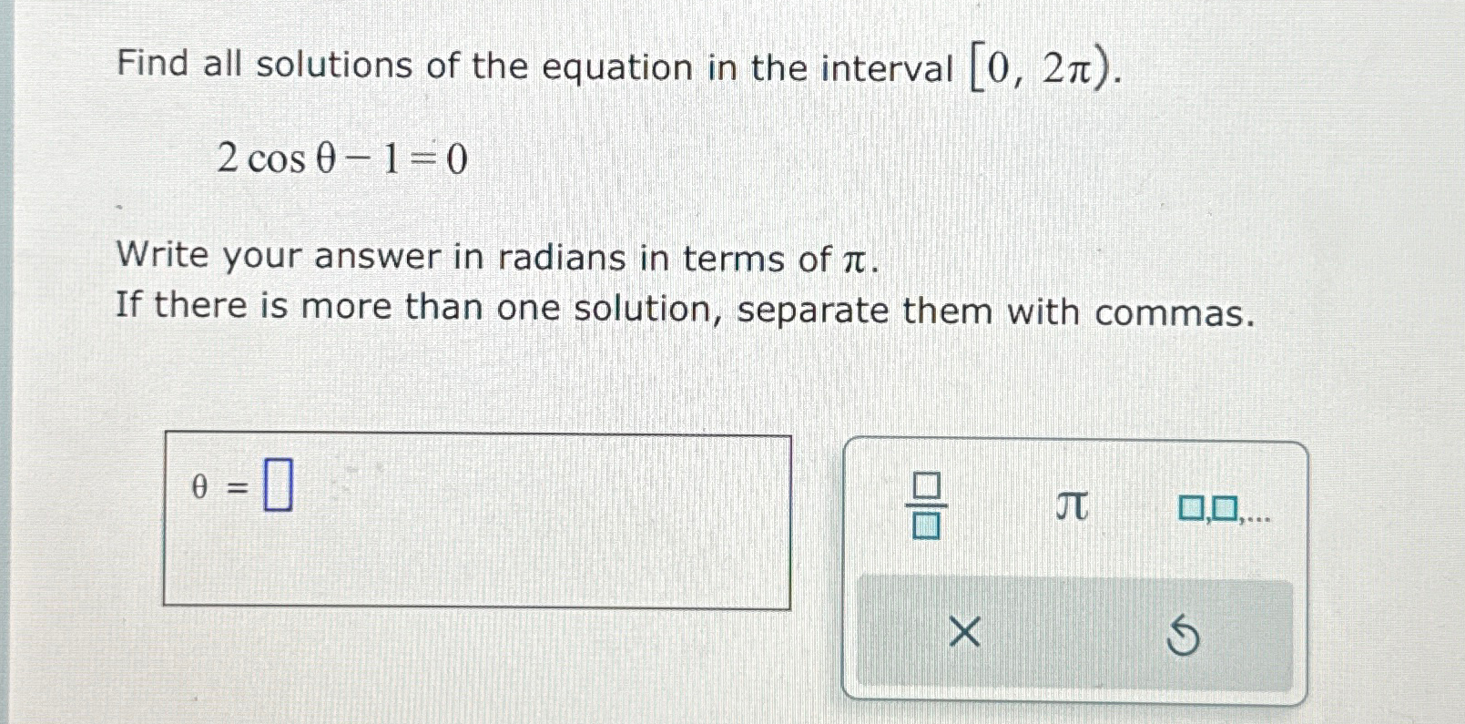 Solved Find all solutions of the equation in the interval | Chegg.com
