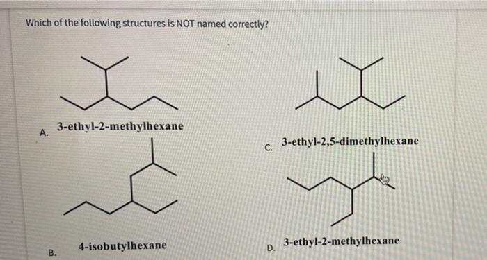 Solved Which of the following structures is NOT named | Chegg.com