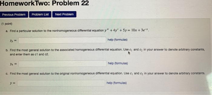 Solved Homework Two: Problem 22 Previous Problem Problem | Chegg.com