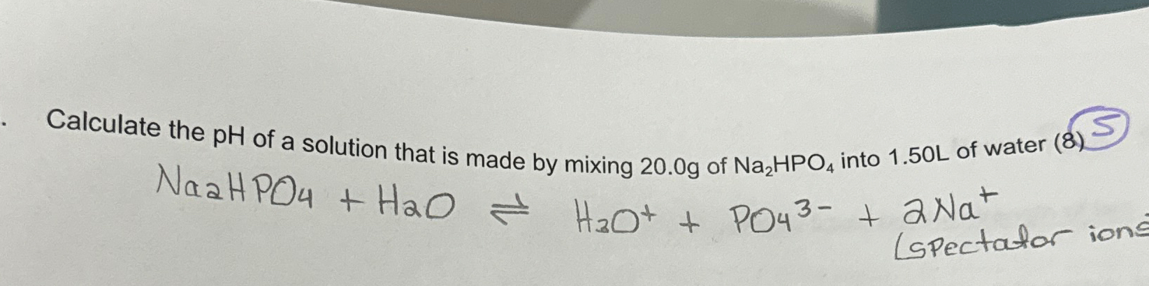 Solved Calculate the pH ﻿of a solution that is made by | Chegg.com