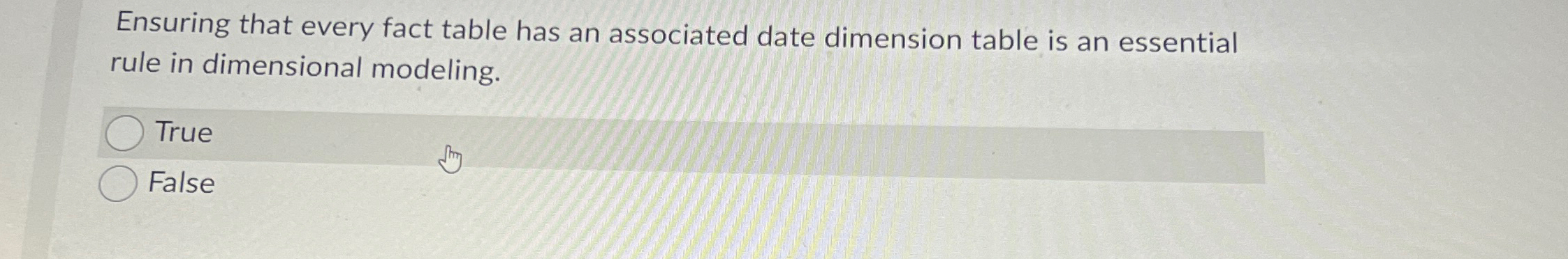 Solved Ensuring that every fact table has an associated date | Chegg.com