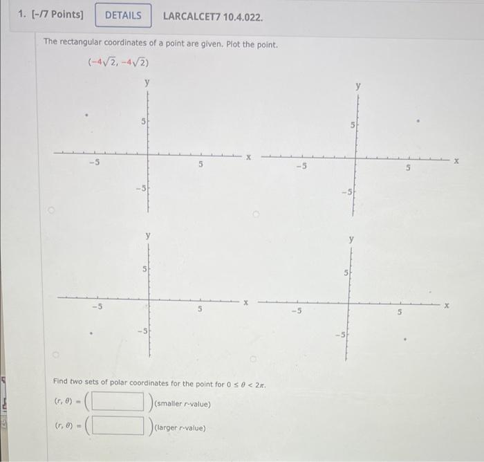 Solved 157 1. [-/7 Points] DETAILS LARCALCET7 10.4.022. The | Chegg.com