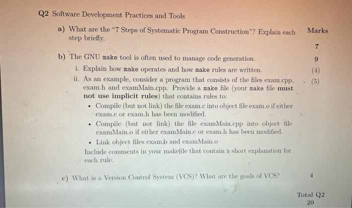 Solved Q2 Software Development Practices and Tools a) What | Chegg.com