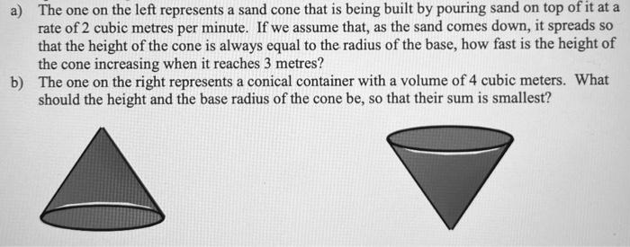 Solved a) The one on the left represents a sand cone that is | Chegg.com