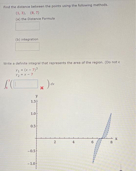 Solved Find the distance between the points using the | Chegg.com