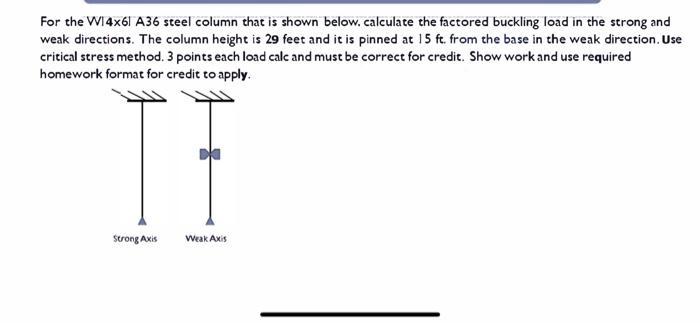Solved For the WI4x61 A36 steel column that is shown below. | Chegg.com