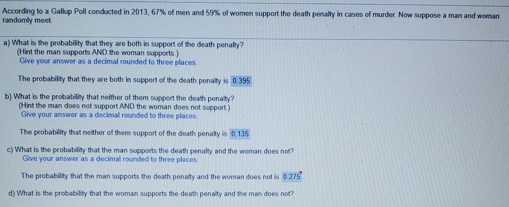 Solved According To A Gallup Poll Conducted In 2013, 67% Of | Chegg.com