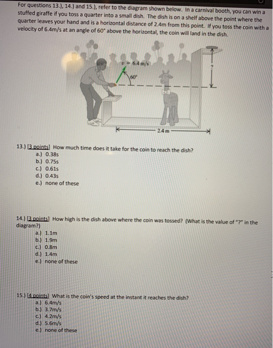 Solved For questions 13.), 14.) and 15.), refer to the | Chegg.com